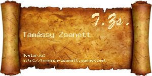 Tamássy Zsanett névjegykártya